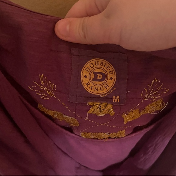 Double D Ranch Dip Dye Sequined Embroidered Drape Neck Sleeveless Top - Picture 2 of 9